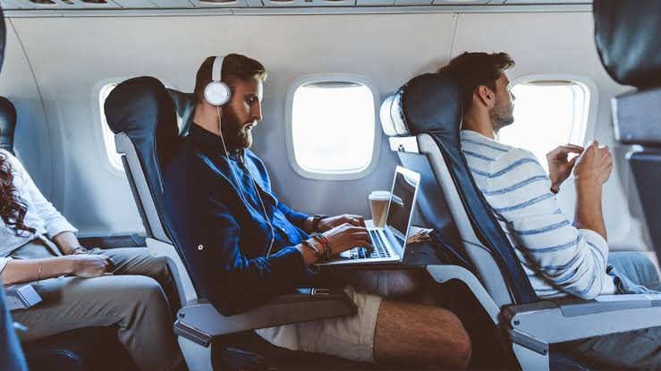 Using your laptop during the flight