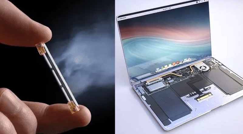 The cooling system moves heat out to the edges