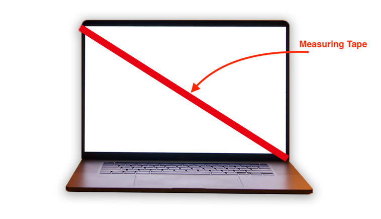 What screen size actually measures for laptop