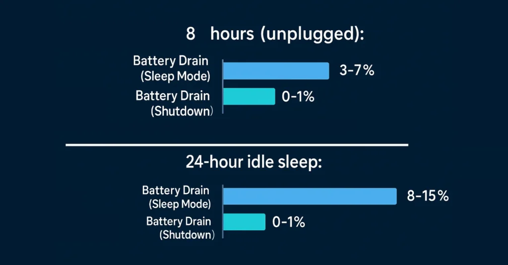 What a laptop uses when it is off, asleep or idle
