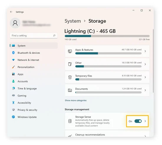 Temporary files and app caches